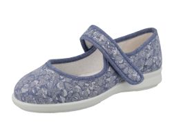 Womens Wide Fit Mary-Jane Easy Access Canvas Shoes - Pelican