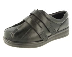 Womens Wide Fit Touch Strap Easy Access Flat Shoes - Serena