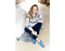 Womens Wide Fit Mule Slippers - Rug
