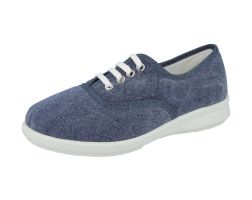 Womens Wide Fit Lace Up Canvas Shoes - Tara