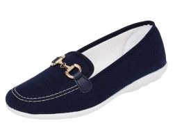 Womens Wide Fit Canvas Ballet Pumps - Alpha