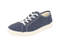 Womens Wide Fit Lace Up Canvas Pumps - Yoko