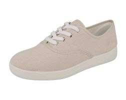 Womens Wide Fit Lace Up Canvas Pumps - Banff