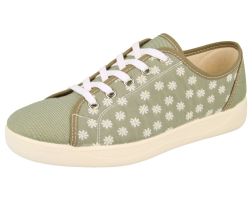 Womens Wide Fit Lace Up Canvas Pumps - Hudson