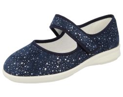 Womens Wide Fit Touch Strap Stretch Canvas Shoes - Bombay
