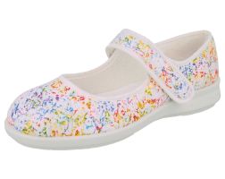 Womens Wide Fit Touch Strap Canvas Shoes - Abstract