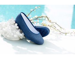 Womens Wide Fit Canvas Ballet Pumps - Marsh