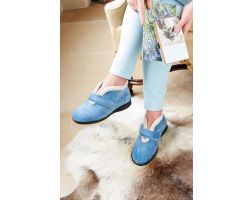 Womens Wide Fit Touch Fastening Boot Slippers  - Vincent