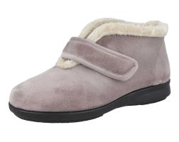Womens Wide Fit Touch Fastening Boot Slippers  - Vincent