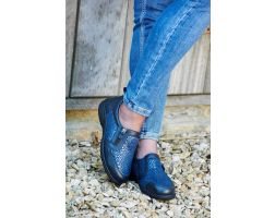 Womens Wide Fit Easy On Loafer Flat Shoes - Manx