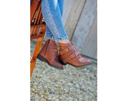 Womens Wide Fit Strap Fastening Easy Access Ankle Boots - Badger
