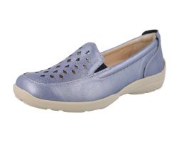 Womens Wide Fit Easy Access Casual Loafer Shoes - Horseshoe
