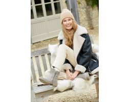 Womens Wide Fit Inside Zip Water-Resistant Boots - Hay
