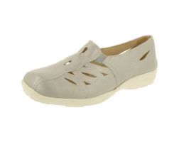 Womens Wide Fit Slip On Punch Design Flat Shoes - Fran
