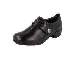 Womens Wide Fit Touch Strap Mid Heel Shoes - Felicity