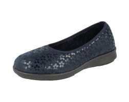 Womens Wide Fit Stretch Fabric Slip-On House Shoes - Virginia
