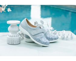 Womens Wide Fit Easy Access Stretch Flat Shoes - Firecrest