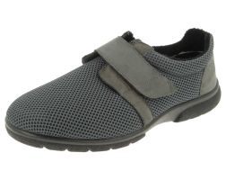 Mens Wide Fit Touch Strap Stretch Fabric House Shoe - Desmond