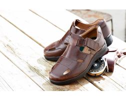 Mens Wide Fit T-Bar Closed Toe Sandals - Barney