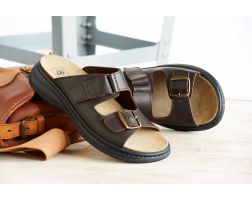Mens Wide Fit Slide Mule Flat Sandal - Victor