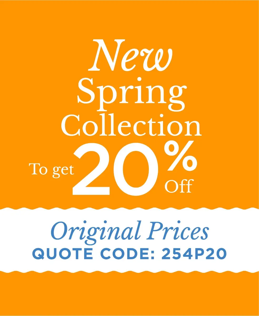A 20% off banner in yellow